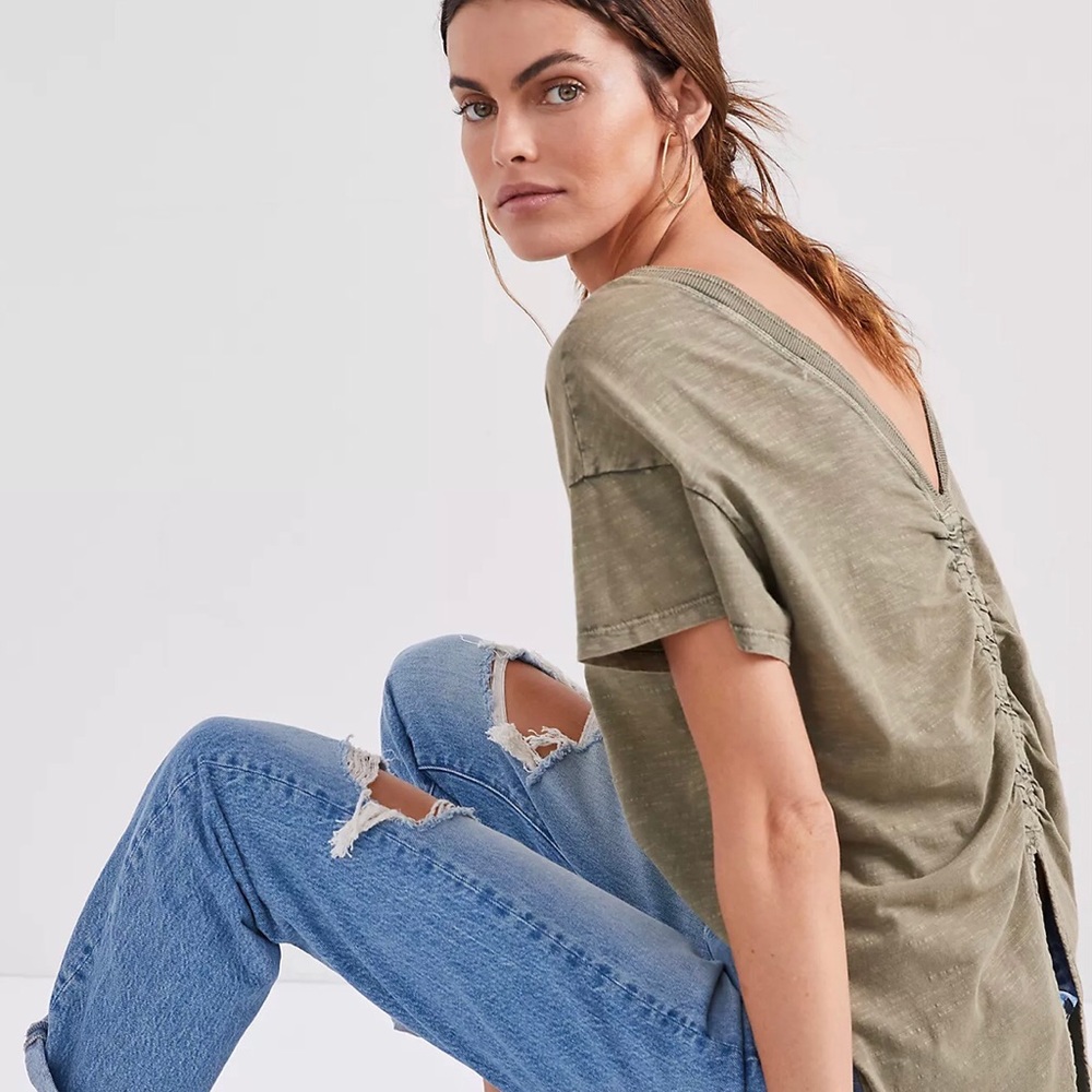 Anthropologie Pilcro V-Back Tunic Tee